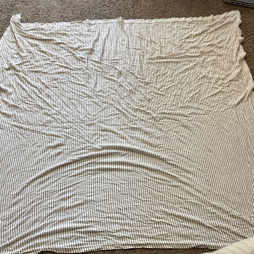 Milkberry bamboo Striped Cream Bedding Blanket